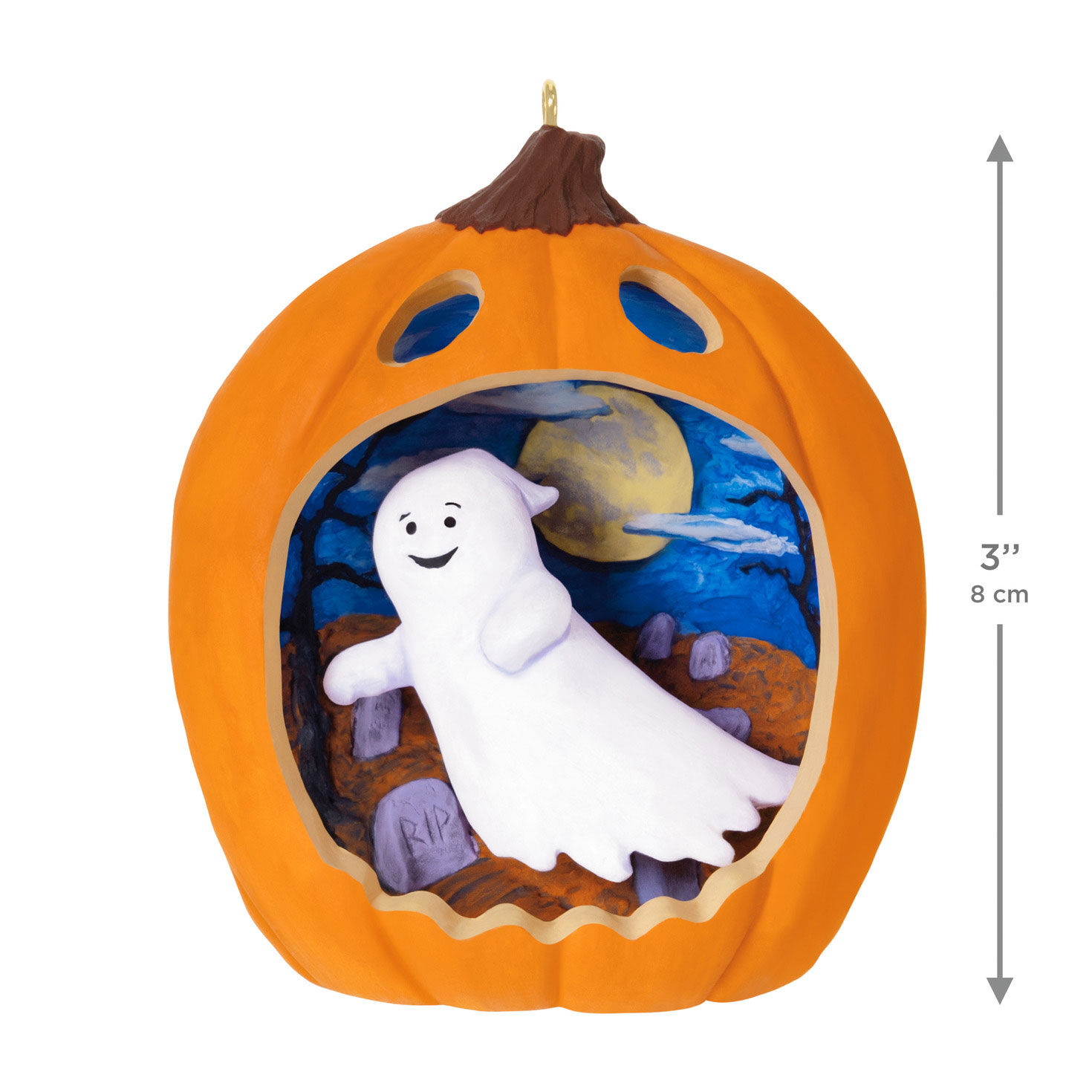 Ghost Pumpkin Keepsake Ornament measurement image number 2