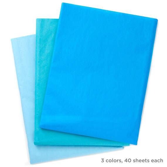 Blue/Turquoise/Light Blue 3-Pack Bulk Tissue Paper, 90 sheets, Blue/Turquoise/Light Blue, large image number 3