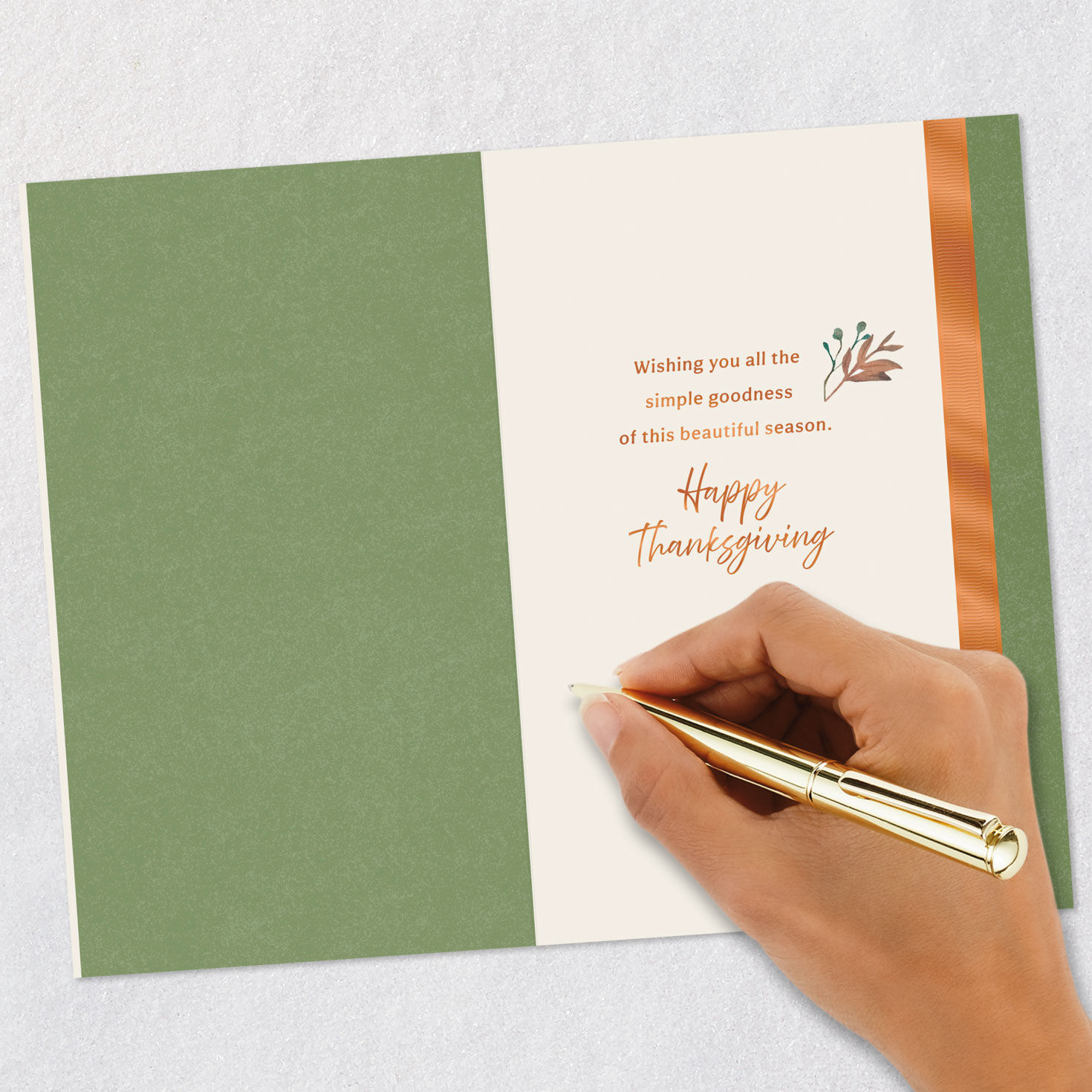 Butterfly, Flowers and Mushrooms Thanksgiving Card Signing card image number 6