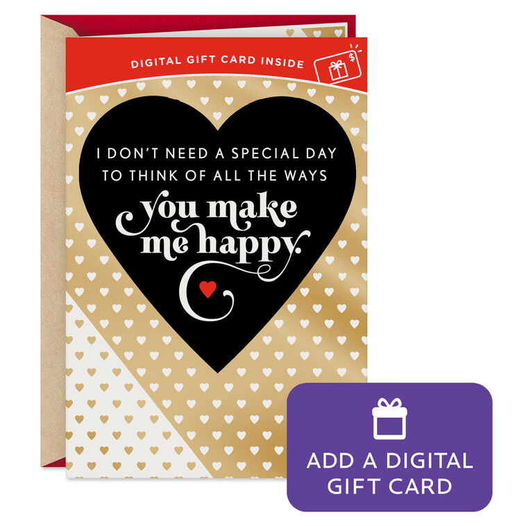 Love You Every Minute Gift Card Greeting Romantic Valentine's Day Card