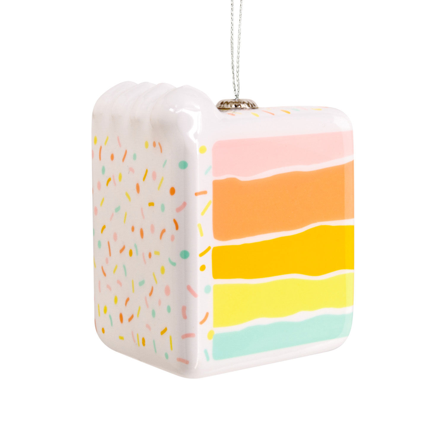 Rainbow Slice of Cake Christmas Ornament back image number 6