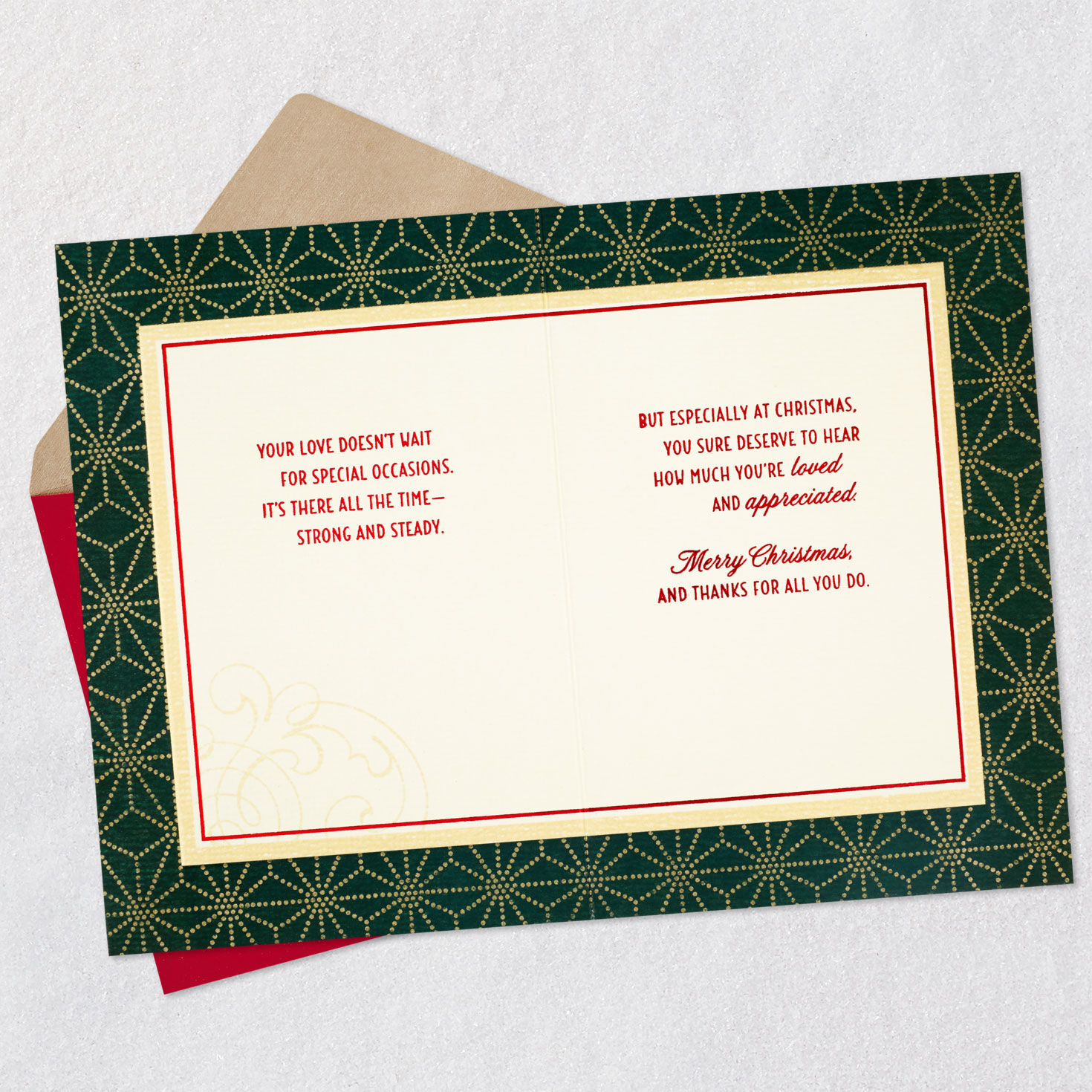 Holly Berries Gold Christmas Card for Dad Open card with envelope image number 4