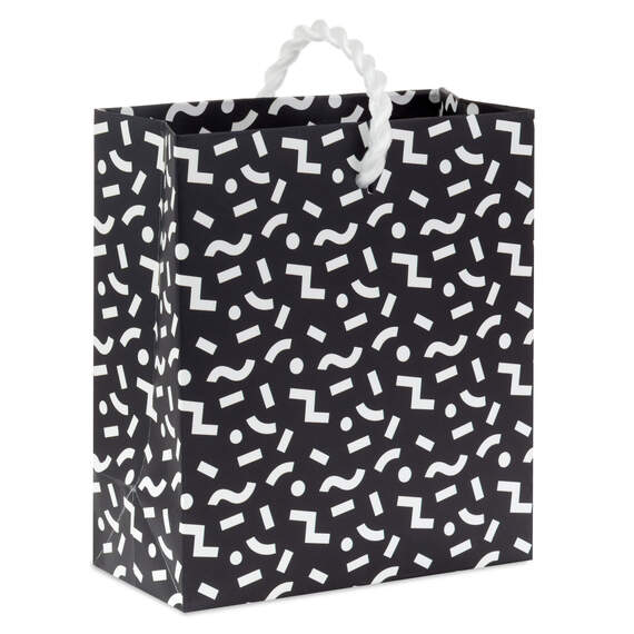 4.6" Black and White Mod Shapes Gift Card Holder Mini Bag