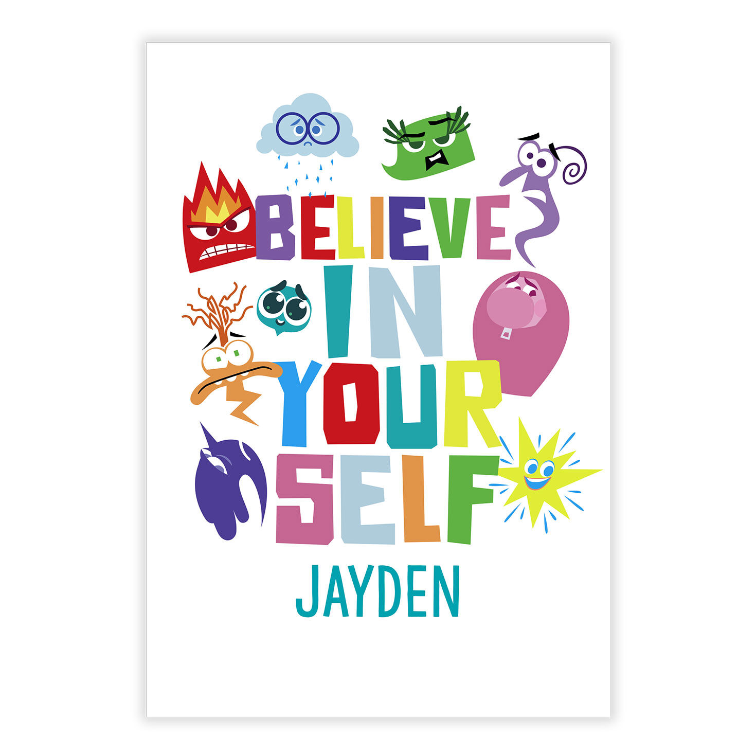 Disney/Pixar Inside Out 2 Believe in Yourself Custom Encouragement Card ...