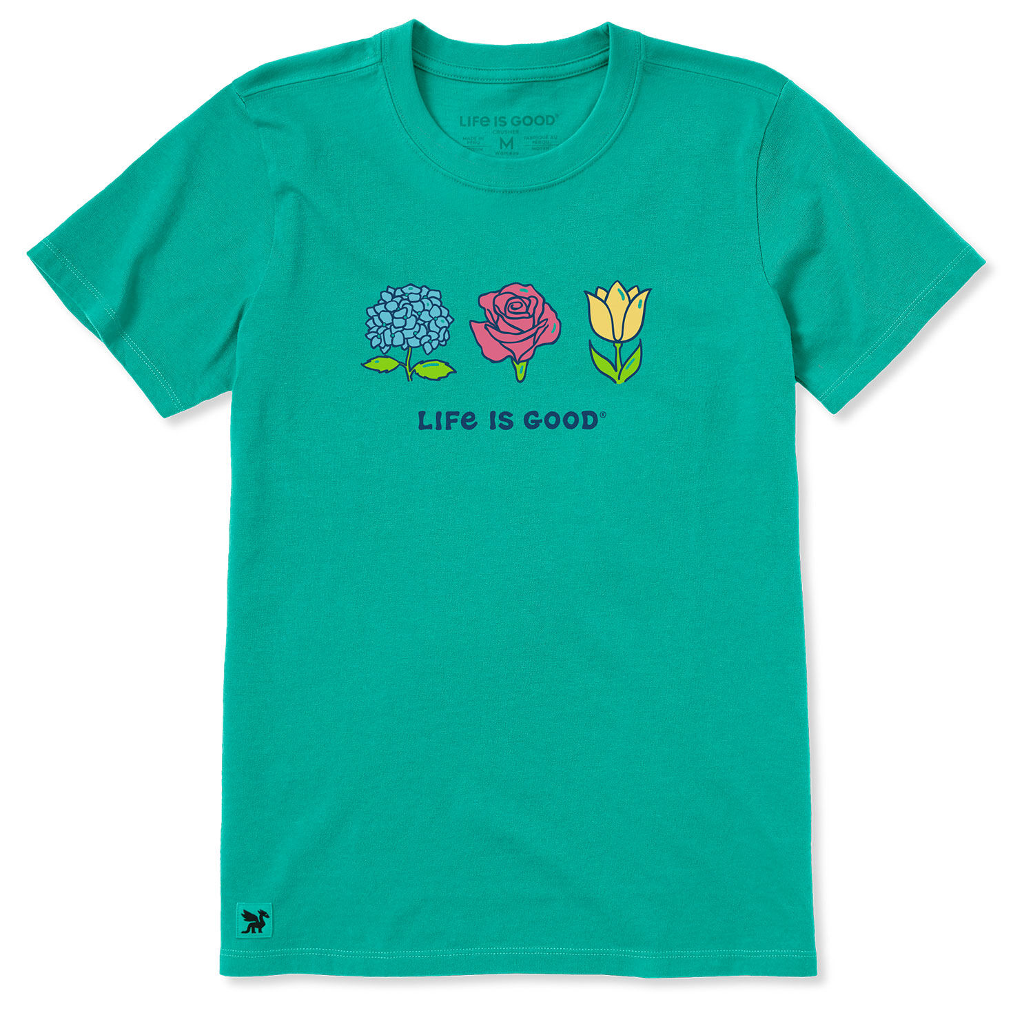 Life Is Good Women's Green Floral Short-Sleeve T-Shirt