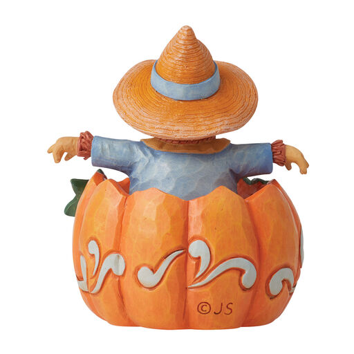 Jim Shore Scarecrow Inside a Pumpkin Figurine, 3.58", 