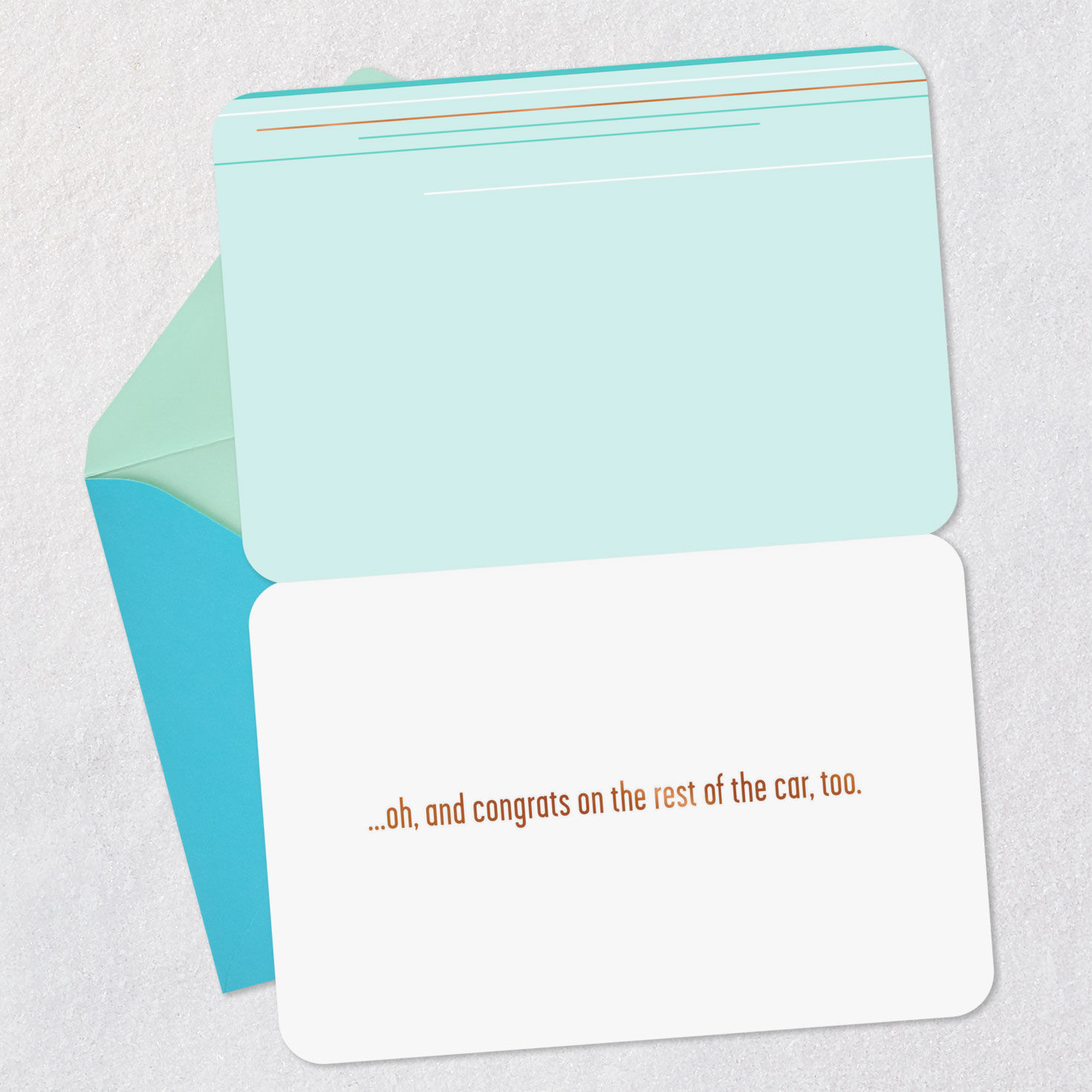 New Wheelz License Plate New Car Congratulations Card Open card with envelope image number 3