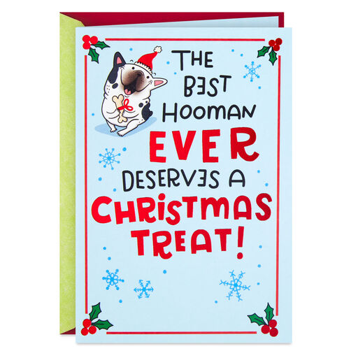 Best Hooman Treat Funny Christmas Card From the Dog, 