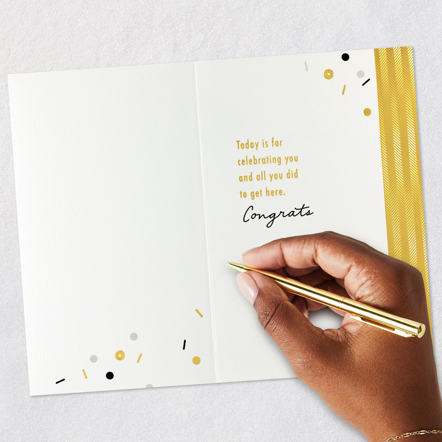 Mortarboard Caps and Sparkly Sequins Graduation Card Signing card image number 6