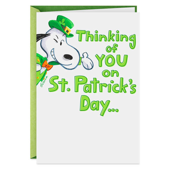 Peanuts® Snoopy Happy Dance Musical St. Patrick's Day Card, , large image number 1