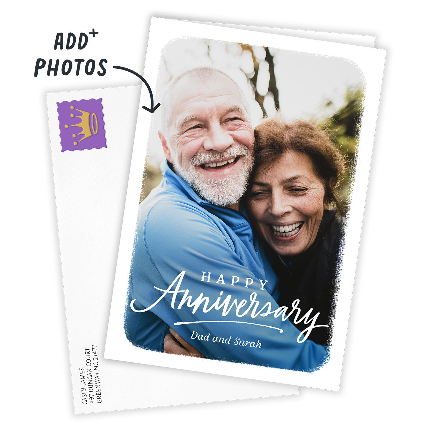 Personalized White Frame Anniversary Photo Card  image number 2