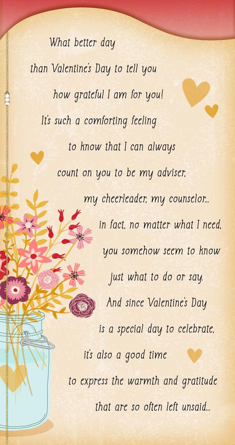 Mason Jar With Flowers Valentine's Day Card