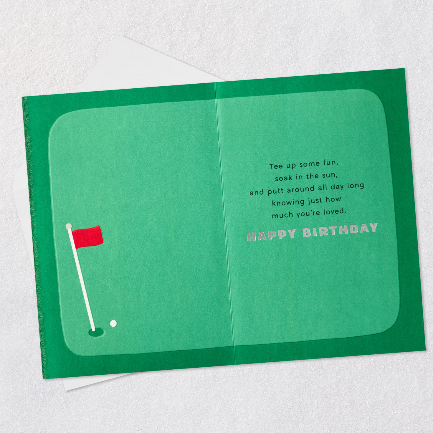 Golf Green Birthday Card for Dad Open card with envelope image number 3