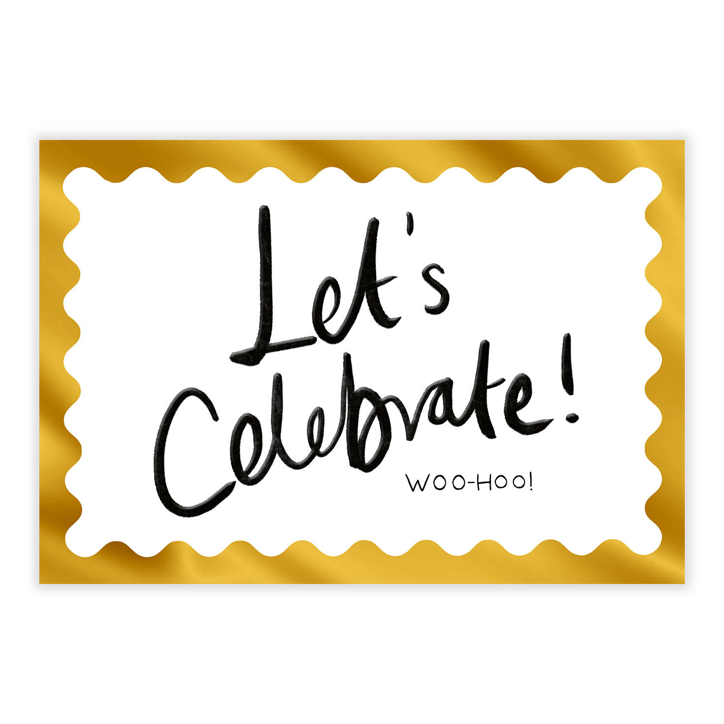 Gold Scallop Border Personalized Congrats Card front image number 2