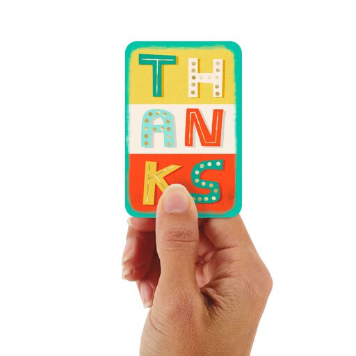 3.25" Mini Bold Lettering Thank-You Card, 