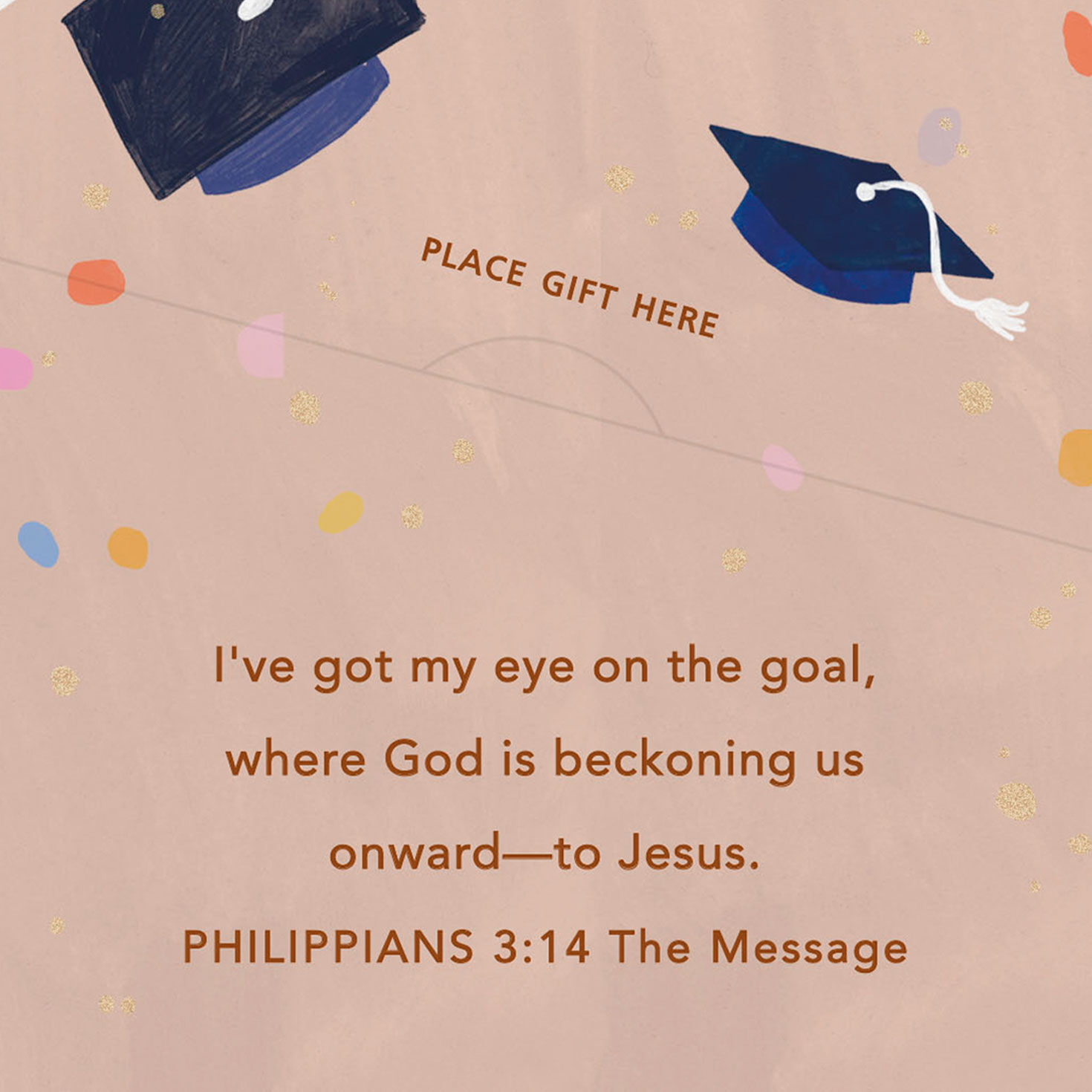 Hands Tossing Caps Money Holder Graduation Card scripture image number 3