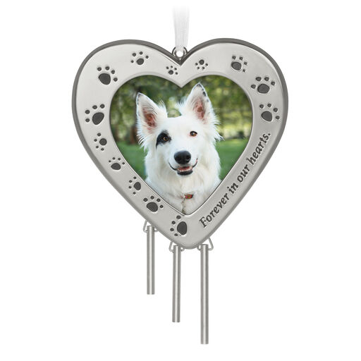 Forever in Our Hearts Metal Photo Frame Pet Memorial Ornament, 