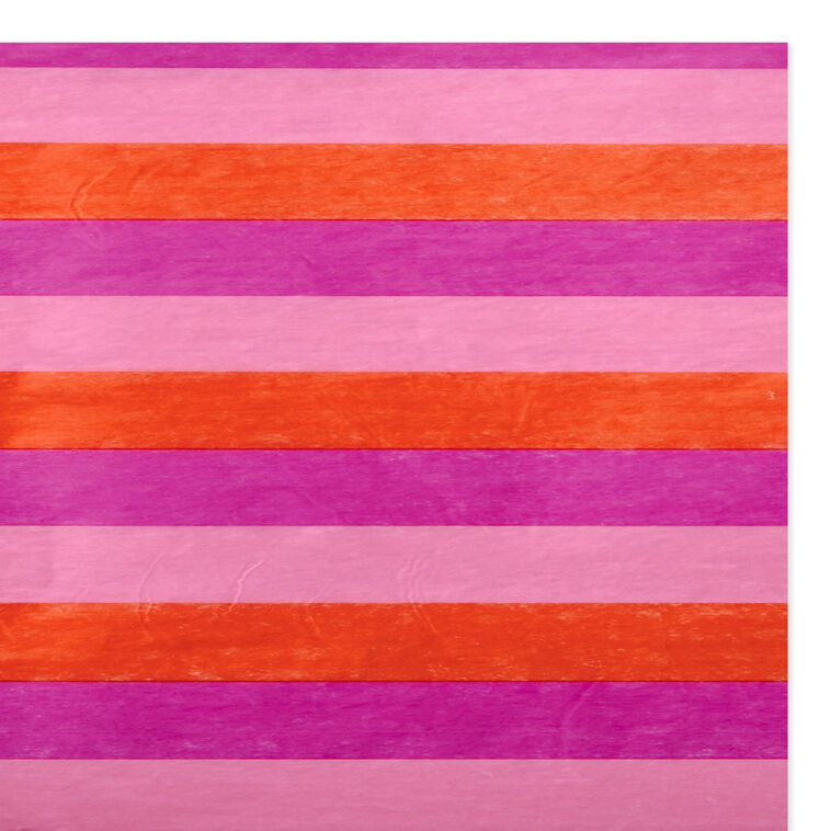 Warm Horizontal Stripes Tissue Paper, 6 sheets, Warm Stripe, large image number 3
