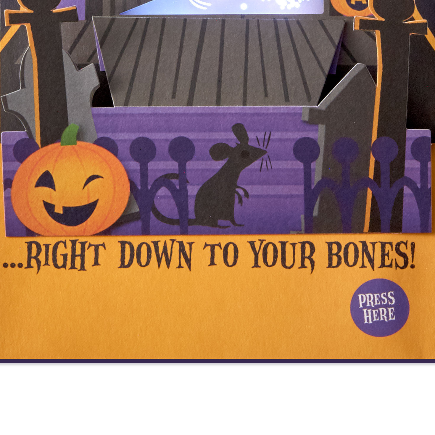 Dancing Skeleton Musical Pop-Up Halloween Card With Light