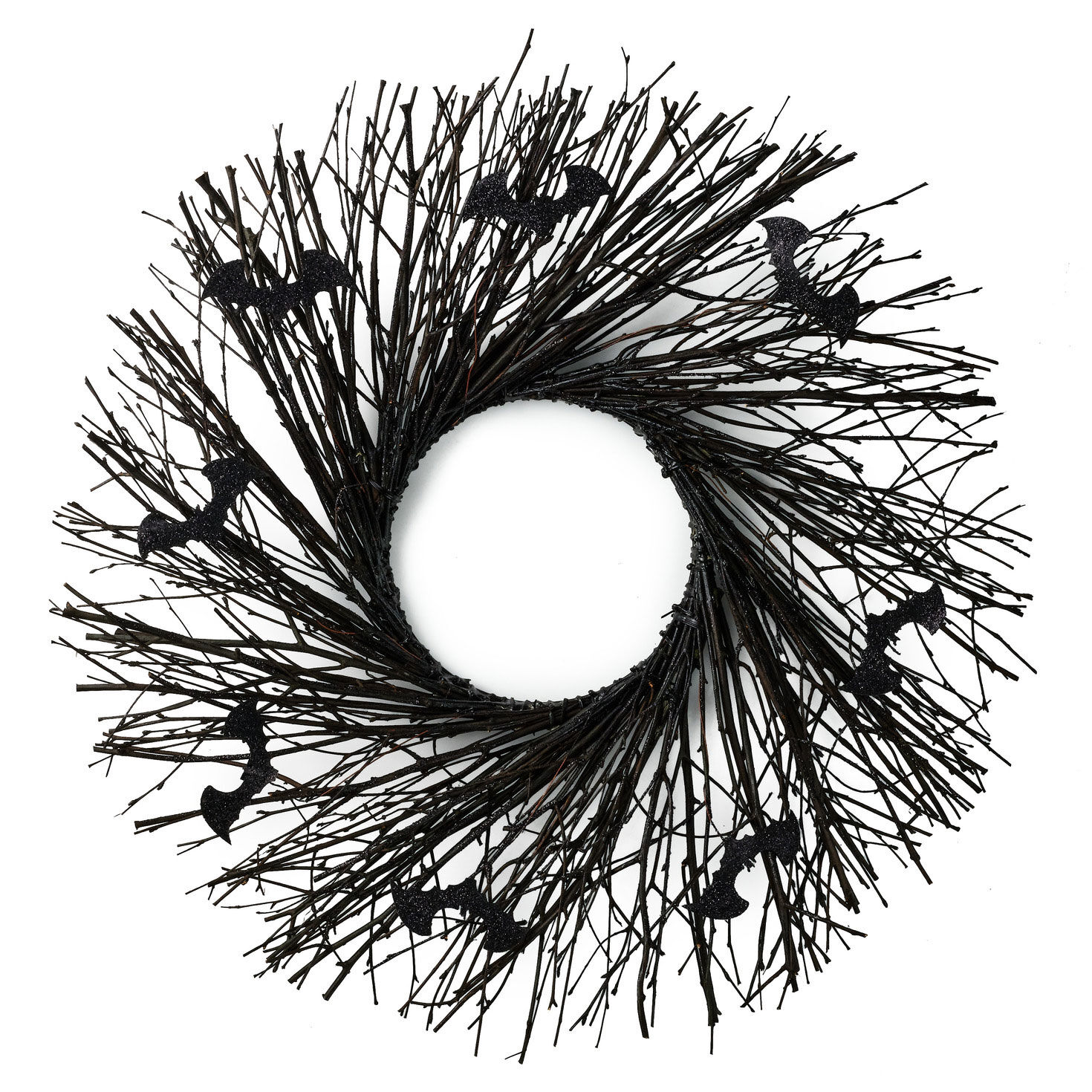Black Halloween Wreath, 24"
