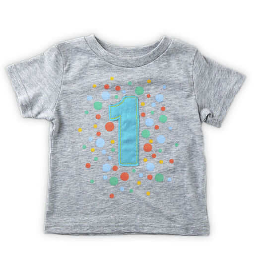 Gray First Birthday T-Shirt, 12 Months, 