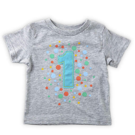 Gray First Birthday T-Shirt, 12 Months