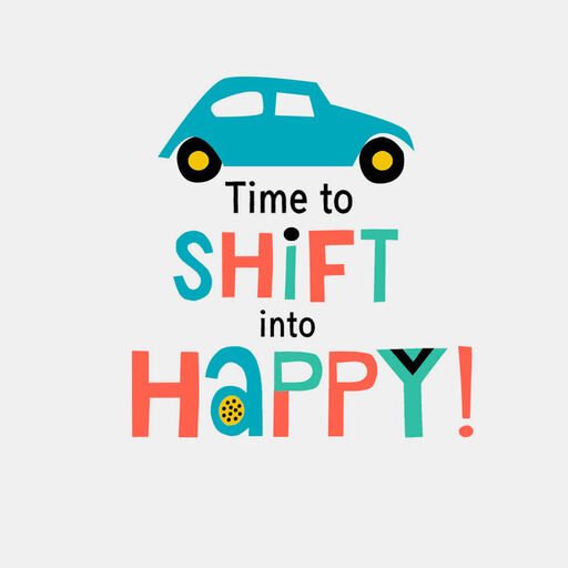 Shift Into Happy New Car Congratulations Card, 