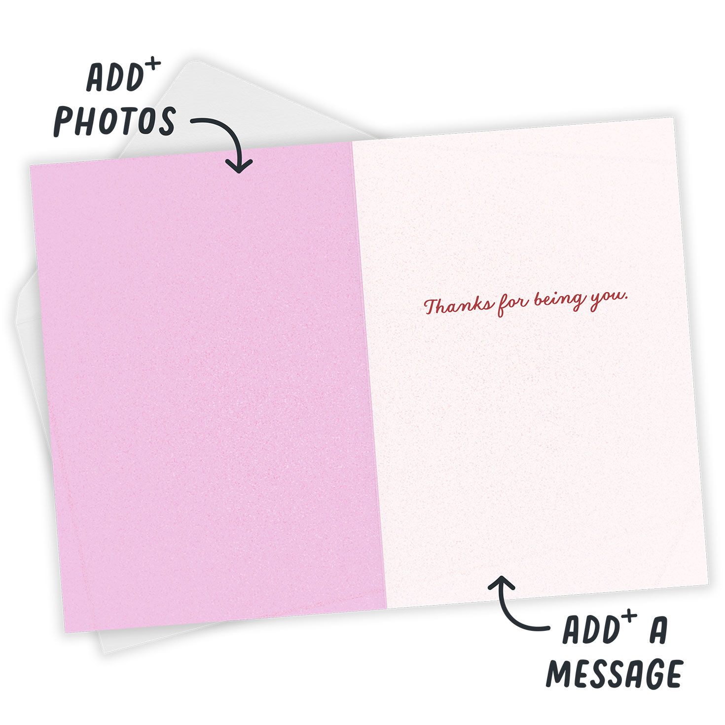 Bright Spot Orange Sun Personalized Mother's Day Card Open Card with Envelope indicating personalization image number 3