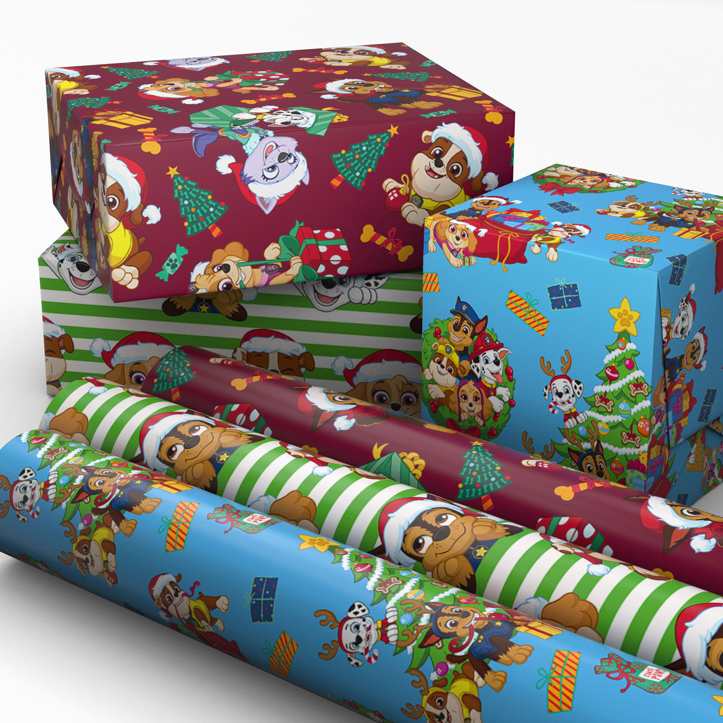 Paw Patrol 3-Pack Christmas Gift Wrap Rolls wrapped image number 2