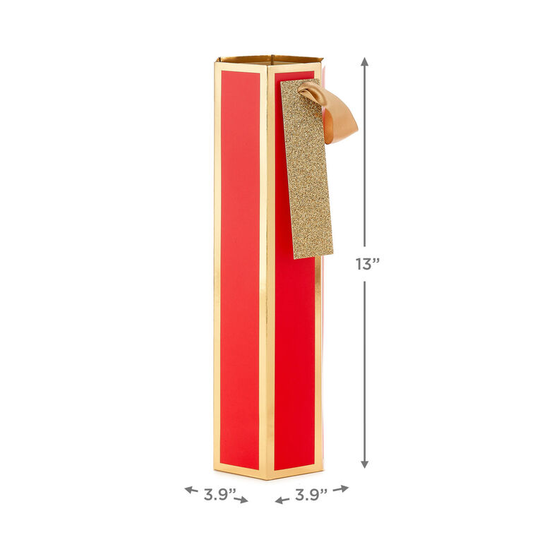 Red and Gold Wine Gift Bag measurement image number 3