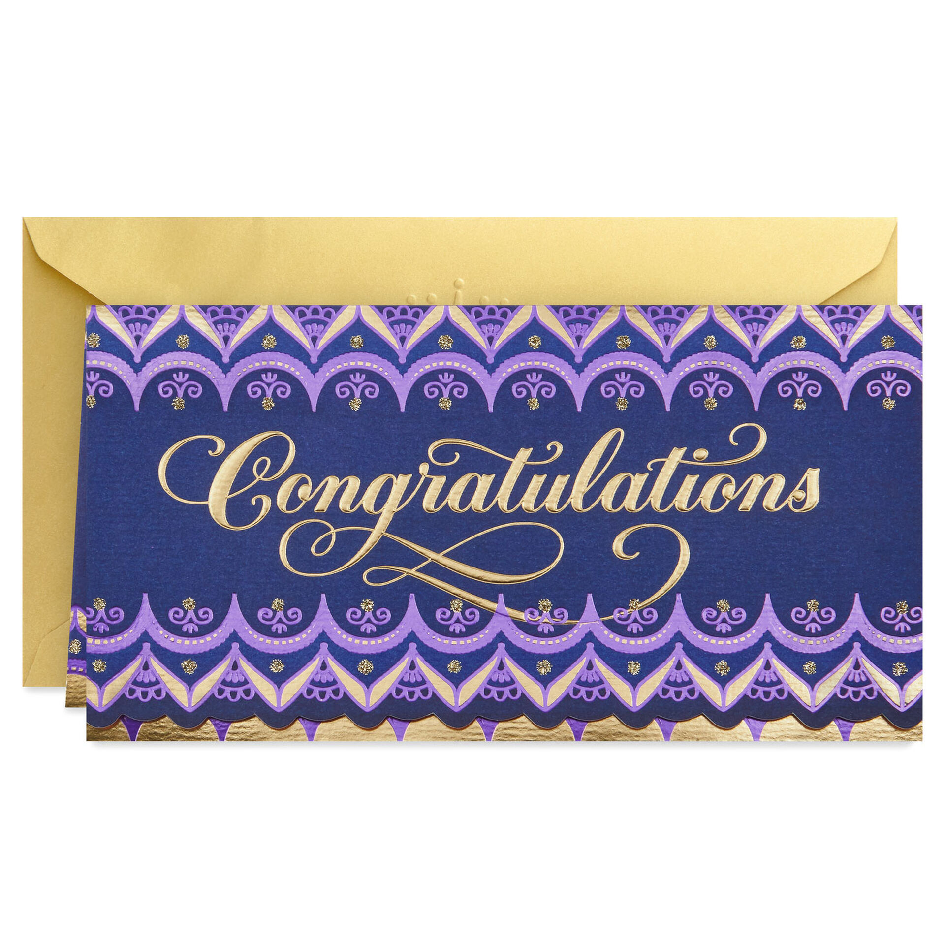 Gold Lettering With Purple Money Holder Wedding Card Greeting Cards Hallmark