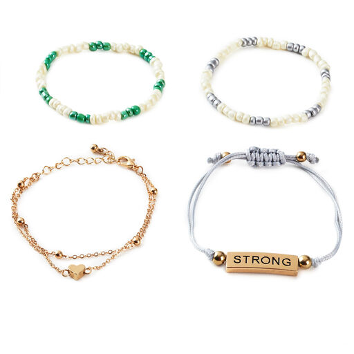 Strong and Courageous Bracelets, Set of 4, 