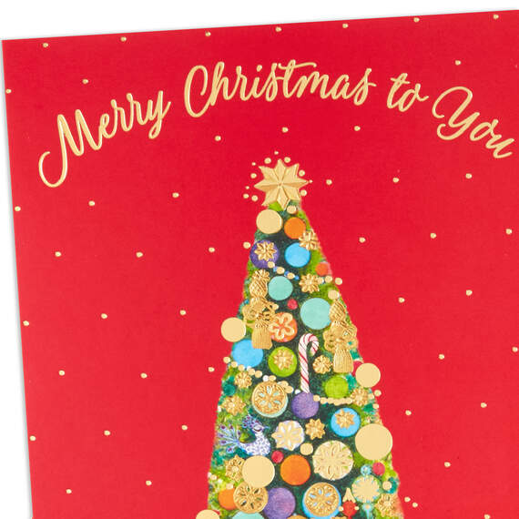 Festive Christmas Tree on Red Christmas Cards, Pack of 6, , large image number 5