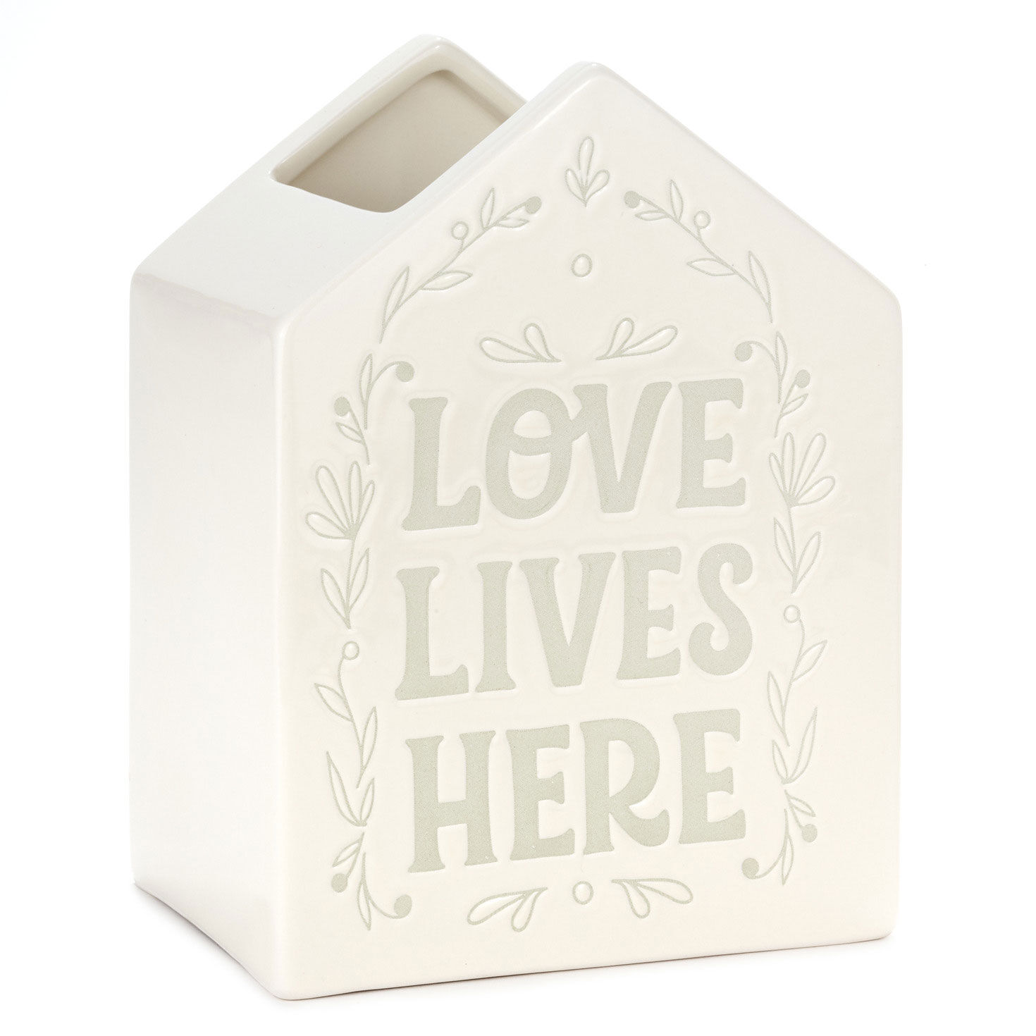 Love Lives Here House-Shaped Vase