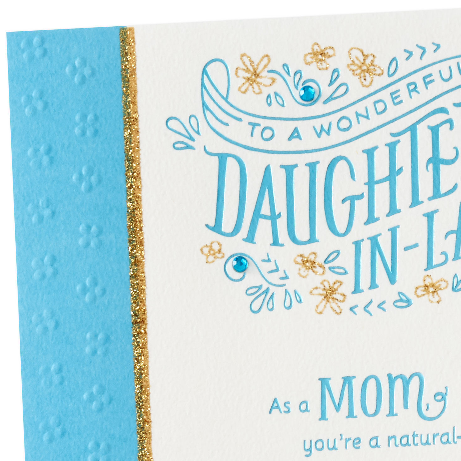 Blue and Gold Mother's Day Card for Daughter-in-Law Card Front Detail image number 4