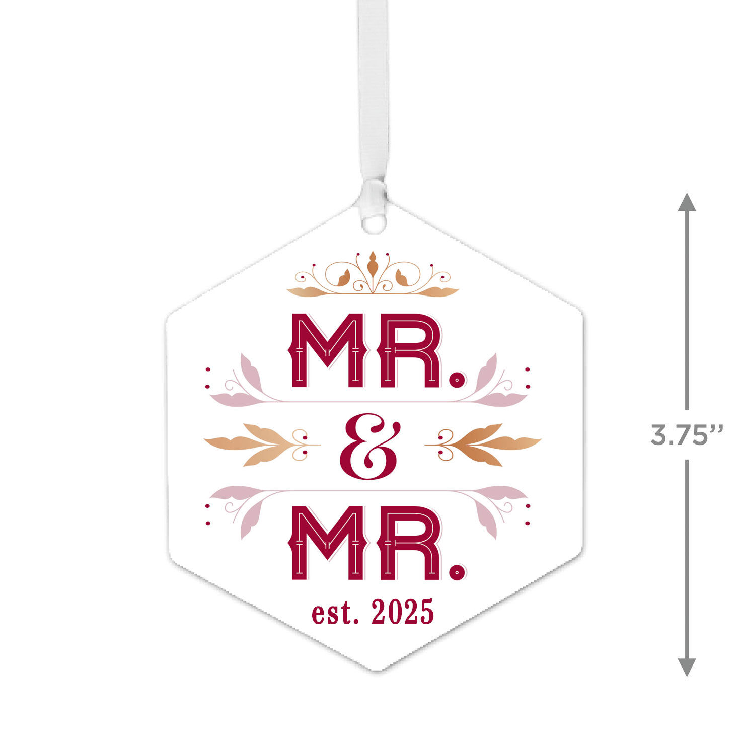 Mr. & Mr. Personalized Christmas Ornament measurement image number 3