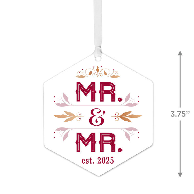 Mr. & Mr. Personalized Christmas Ornament measurement image number 3