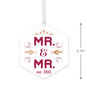 Mr. & Mr. Personalized Christmas Ornament measurement image number 3
