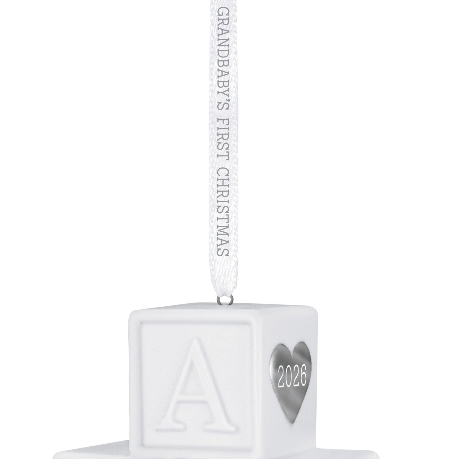 White ABC Blocks Keepsake Ornament  image number 5