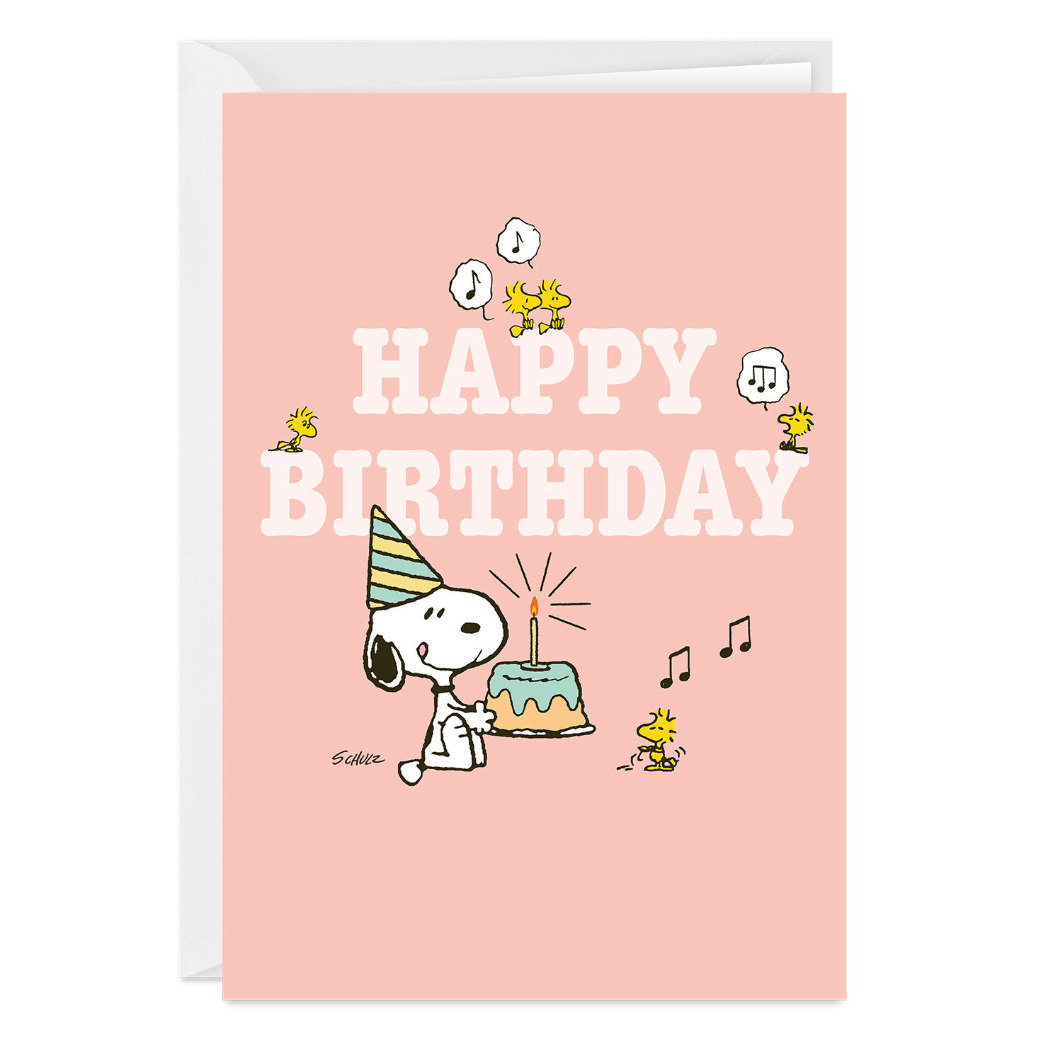 Peanuts® Cute Snoopy Party Custom Birthday Card