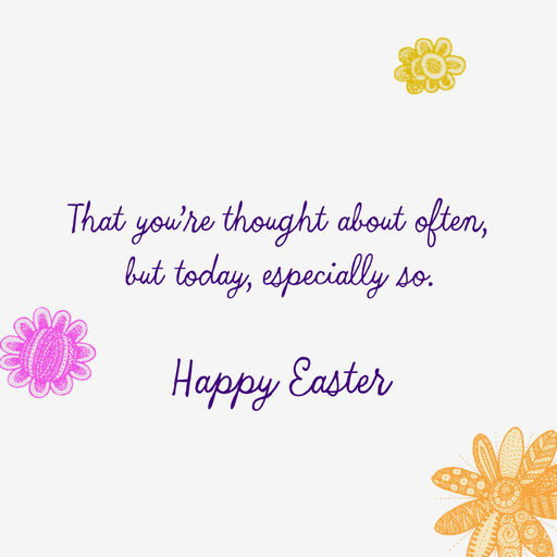 Bunny Holding Flower Bouquet Thinking of You Easter Card, 