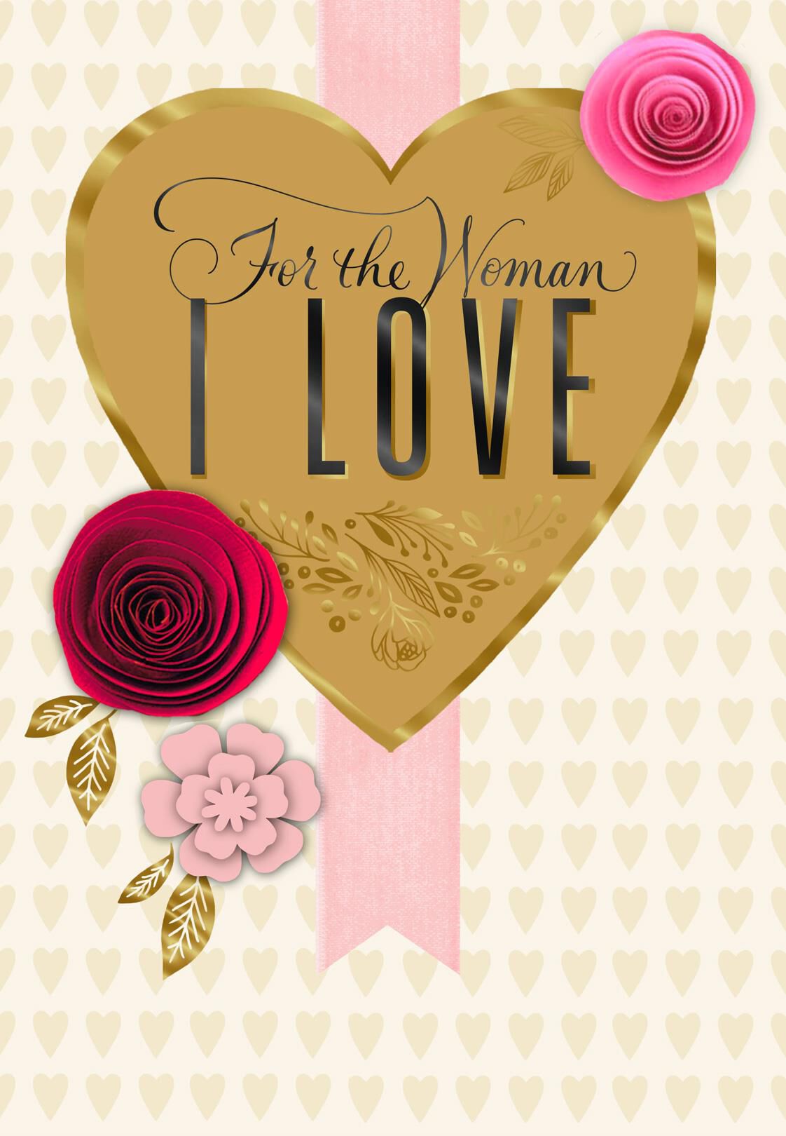 Paper Flowers for the Woman I Love Valentine's Day Card