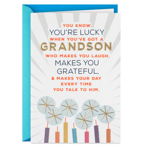 Grateful for a Grandson Like You Birthday Card, 