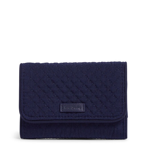 Vera Bradley RFID Riley Compact Wallet in Classic Navy, 