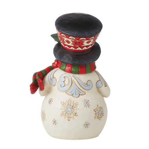 Jim Shore Pint-Sized Snowman With Festive Top Hat Figurine, 5.1", 