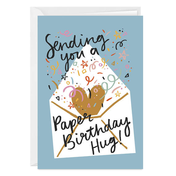 Paper Hug Folded Birthday Photo Card, , large image number 1