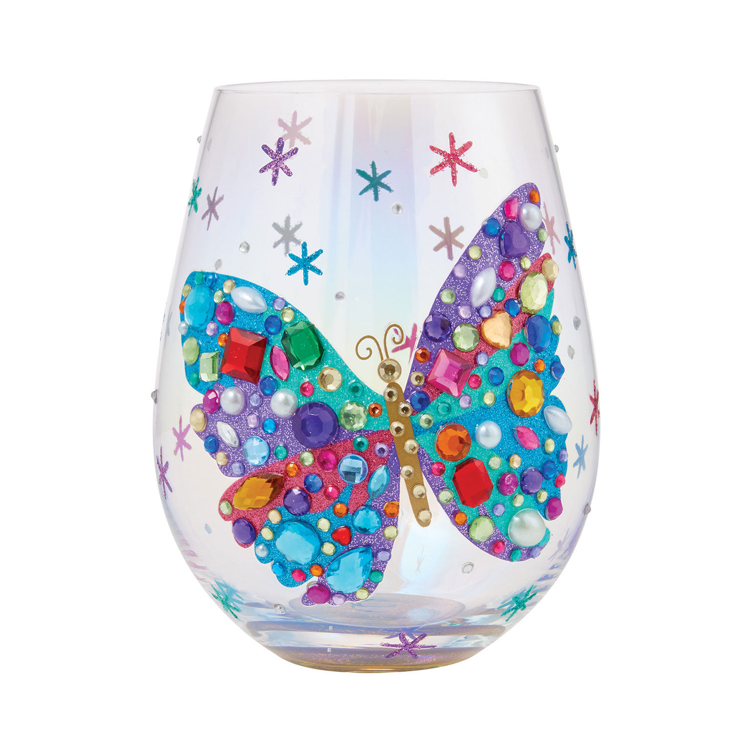 Lolita Bejeweled Butterfly Stemless Handpainted Wine Glass, 20 oz. for only USD 24.99 | Hallmark