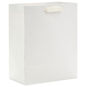 9.6" Solid White Medium Gift Bag, White, large image number 6
