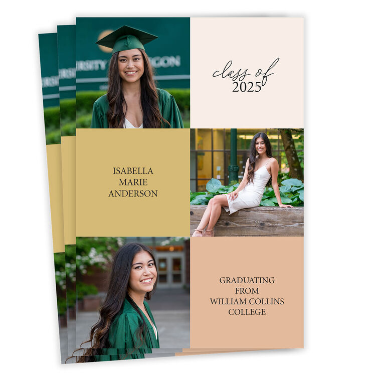 Color Blocks Class of 2025 Photo Collage Graduation Announcement