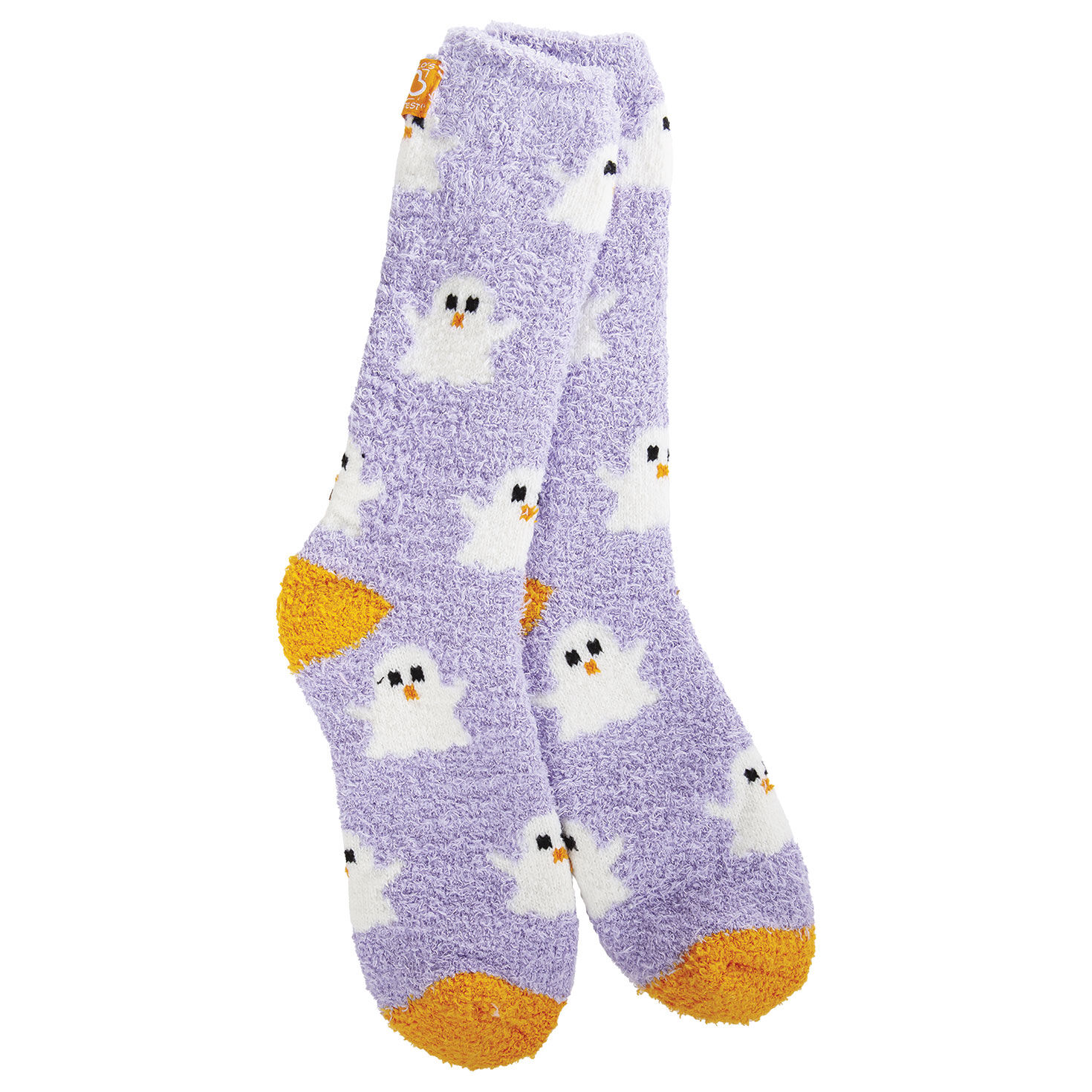 Crescent Sock Company Ghosts on Lavender Halloween Cozy Crew Socks
